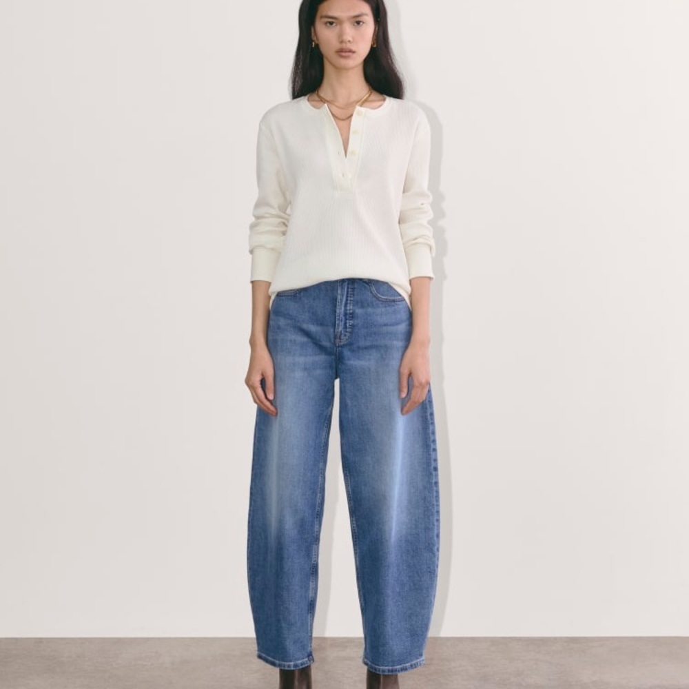 NWT Everlane The Waffle Henley Long Sleeve Top - Picture 4 of 13